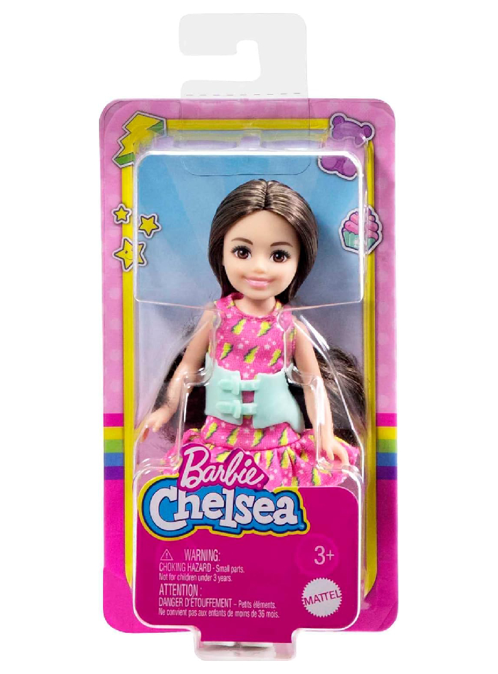 Papusa Barbie Club Chelsea Mini Girl Small with Brace for Scoliosis Spine Curvature (HKD90)