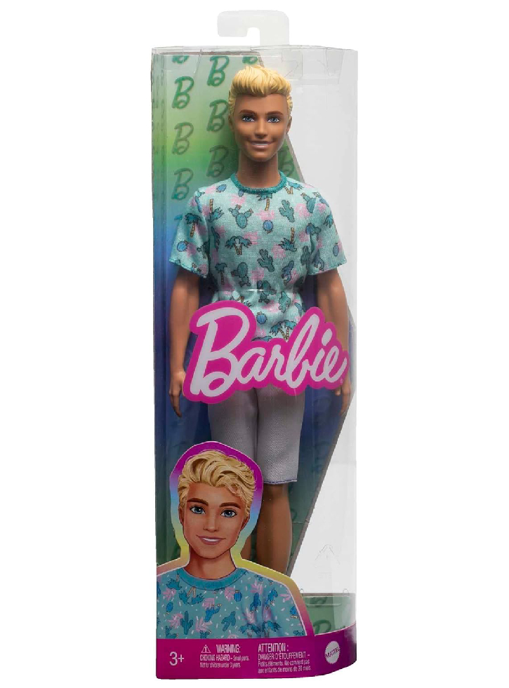 Papusa Barbie Ken Fashionistas Blond Hair Wearing Cactus Tee & White Shorts with Sneakers (HJT10)