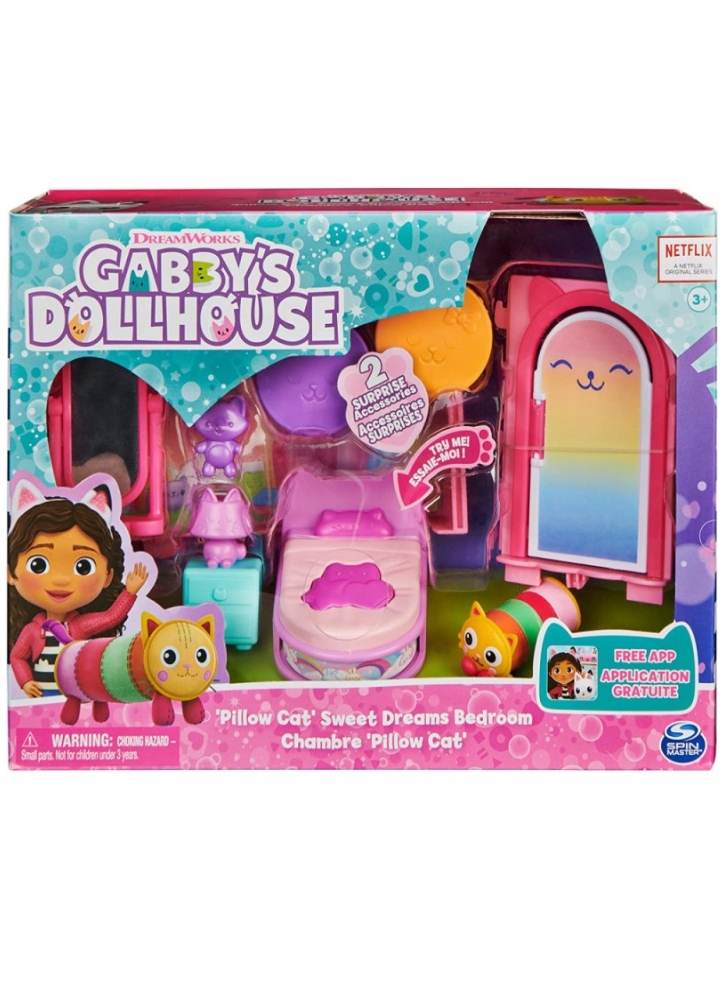 Set Gabbys Dollhouse Pillow Cat Sweet Dreams Bedroom Deluxe Room (20130505)