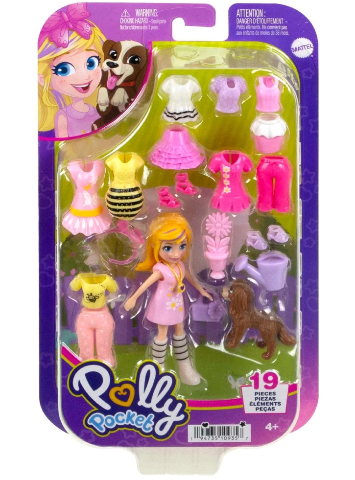 Papusa Polly Pocket Medium Pack Flowers & Pet (HKV89)