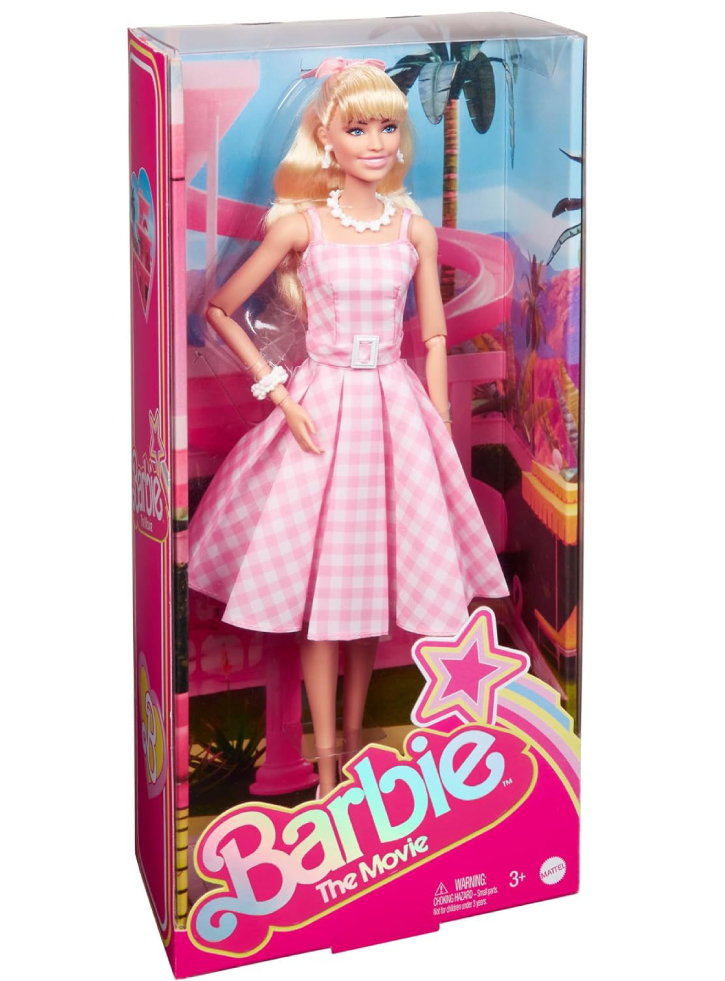 Papusa Barbie The Movie Collectible Doll Margot Robbie in Pink Gingham Dress (HPJ96)