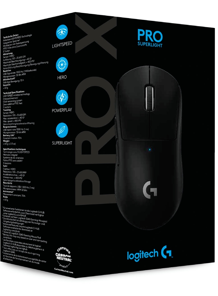 Mouse Logitech Pro X Super Light Wireless Black