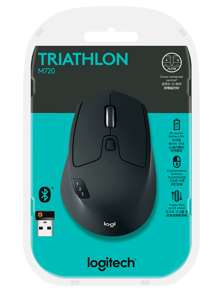 Mouse Logitech M720 Triathlon Bluetooth Optical Black