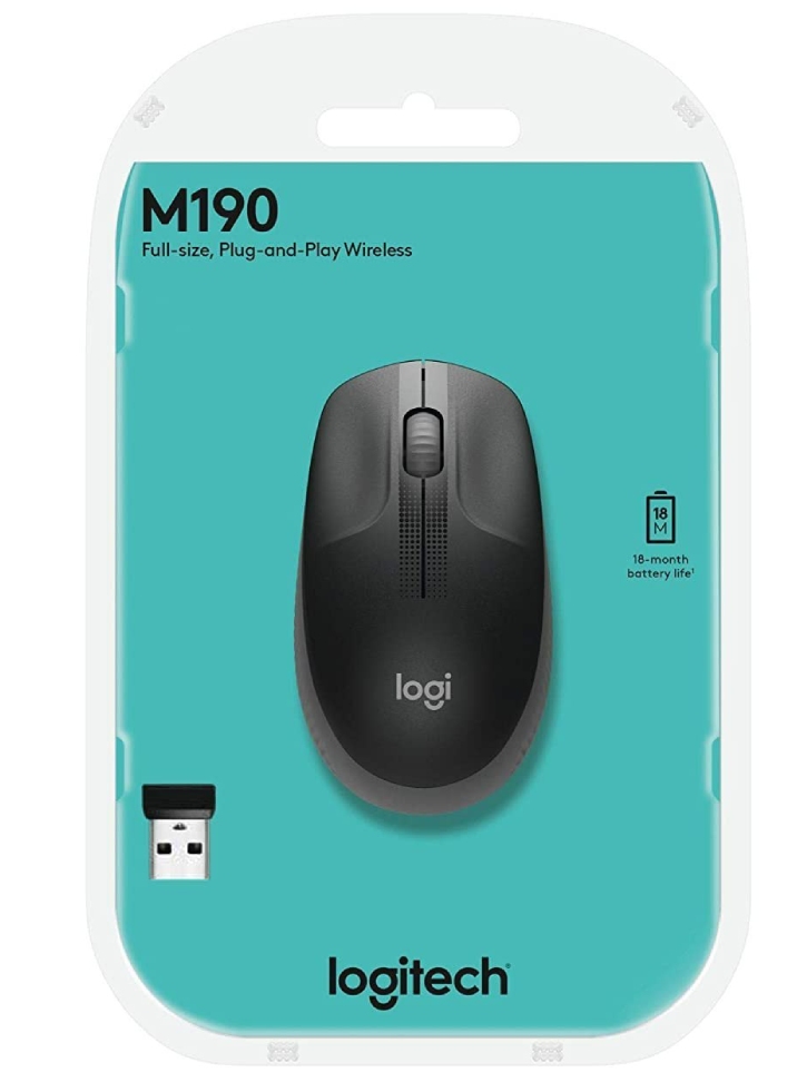 Mouse Logitech M190 Full-size Wireless Black