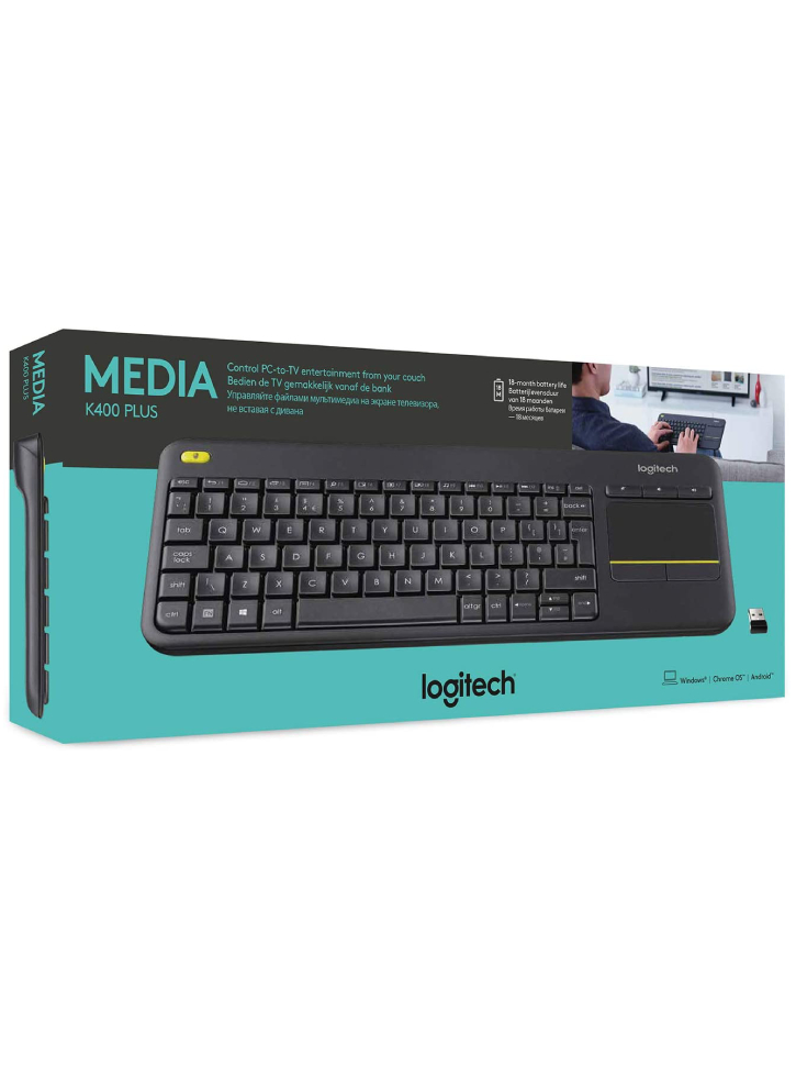 Tastatura Logitech Wireless Touch K400 Plus Black