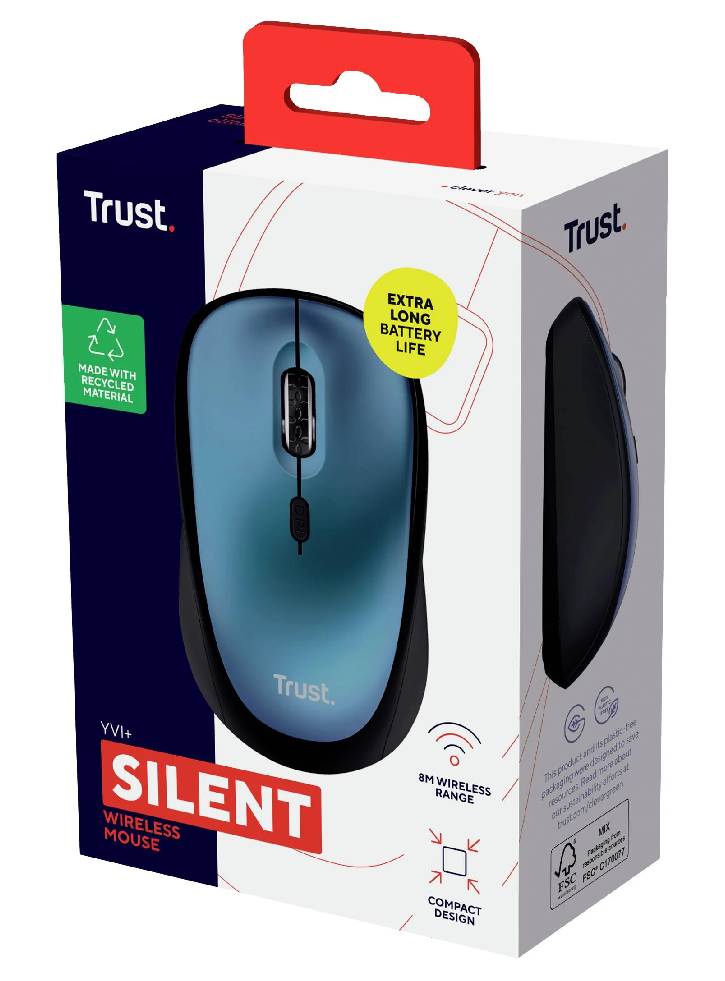 Mouse Trust Yvi & Wireless Eco Blue