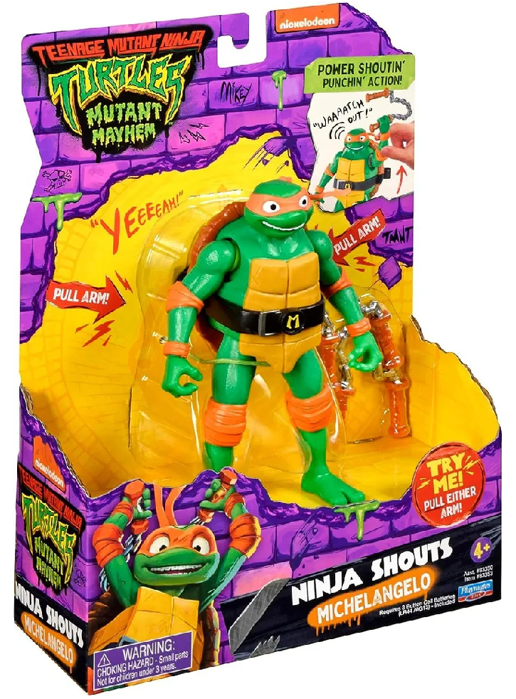 Turtles Mutant Mayhem Power Sounds Michelangelo 14cm