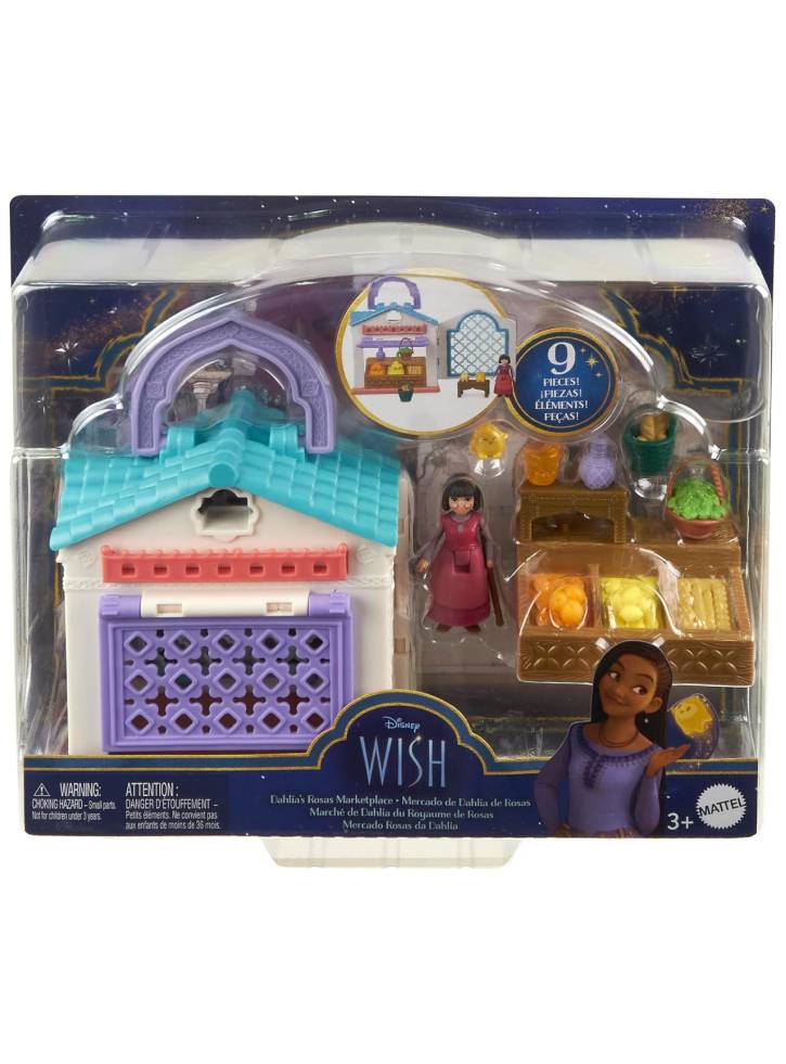 Disney Wish Mini Doll Playset Dahlia\'s Rosas Marketplace (HRH74)