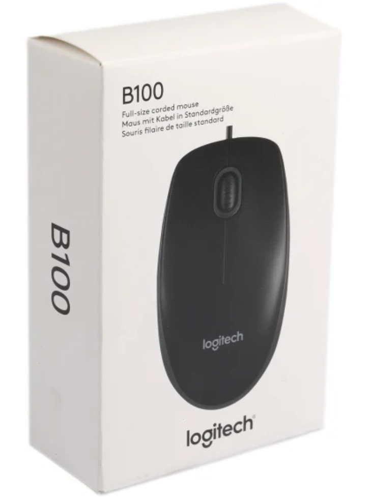 Mouse Logitech B100 800dpi Optical High Quality Wired USB