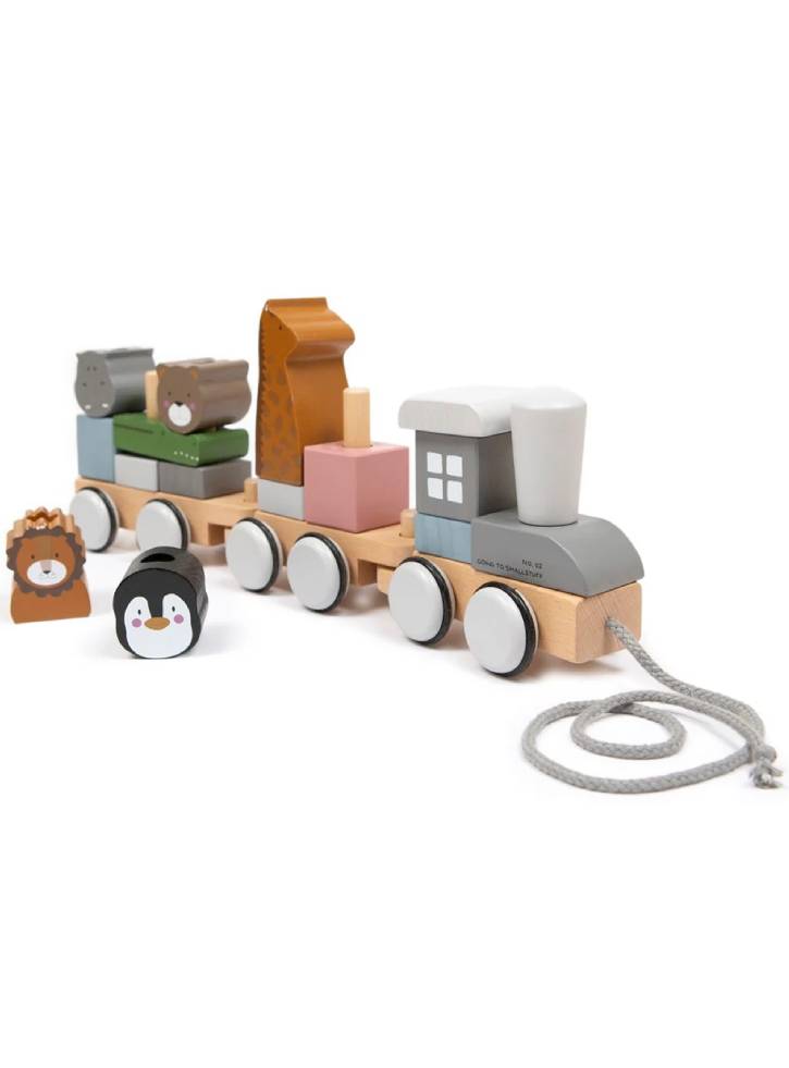 Smallstuff Stacking Train Wooden Zoo