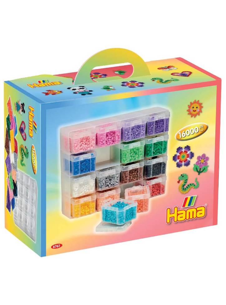 HAMA Beads Large Storage box & Midi Beads & 16 Compartments