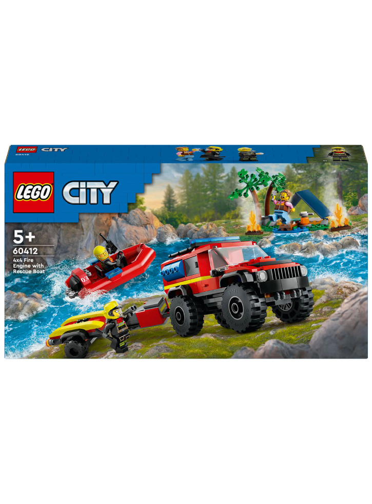 LEGO City 4x4 Fire Truck with Rescue Boat (60412)