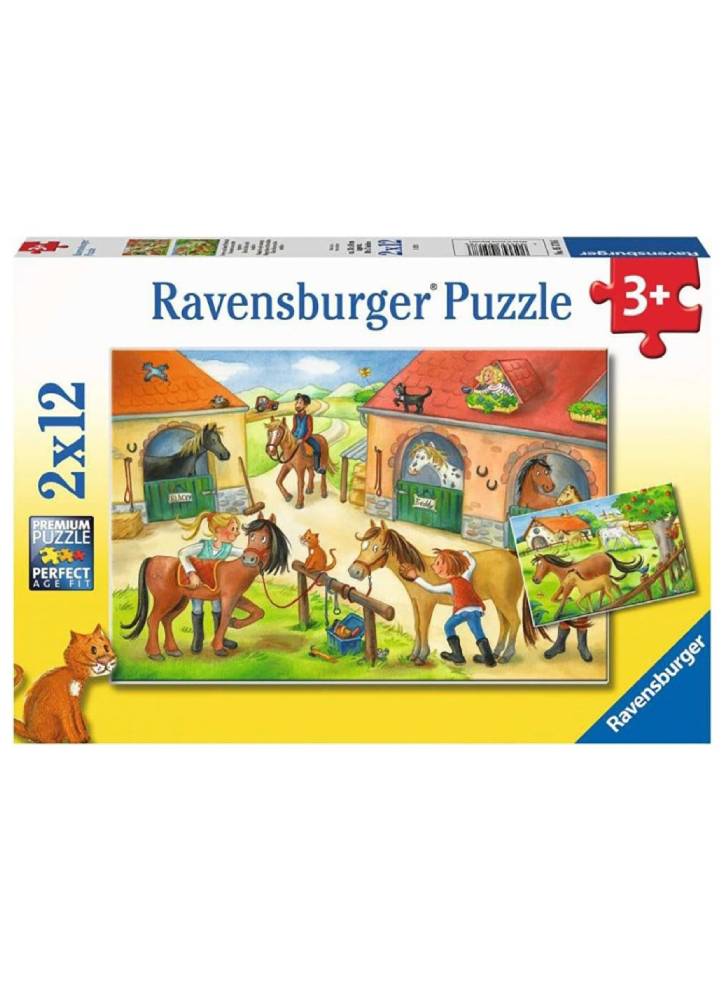 Puzzle Ravensburger Happy Days At The Stables 2x12pc (05178)