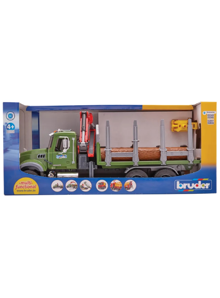 Bruder MACK Granite Timber Truck w/Loading Crane (02824)