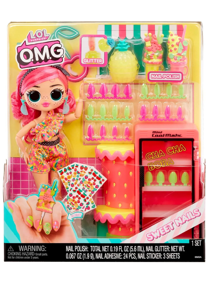 Papusa MGA L.O.L. Surprise O.M.G Sweet Nailstm Pinky Pops Fruit Shop (503842-EUC)