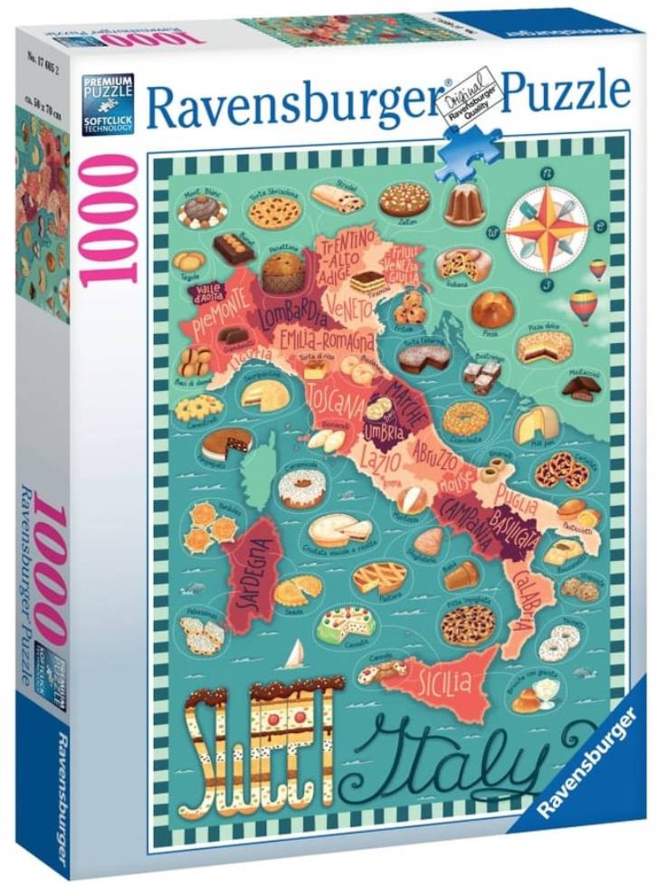 Puzzle Ravensburger Map of Italy Sweet 1000pc