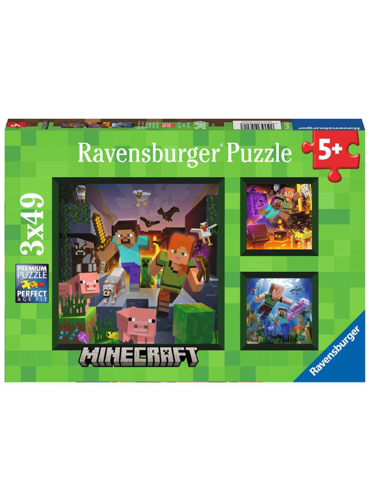 Puzzle Ravensburger Minecraft Biomes 3x49pc (10105621)