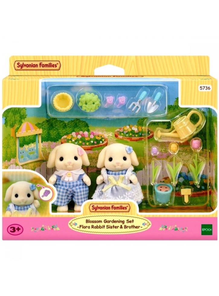 Sylvanian Families Flower Garden Set Flora Rabbit Brother & Sister 5736