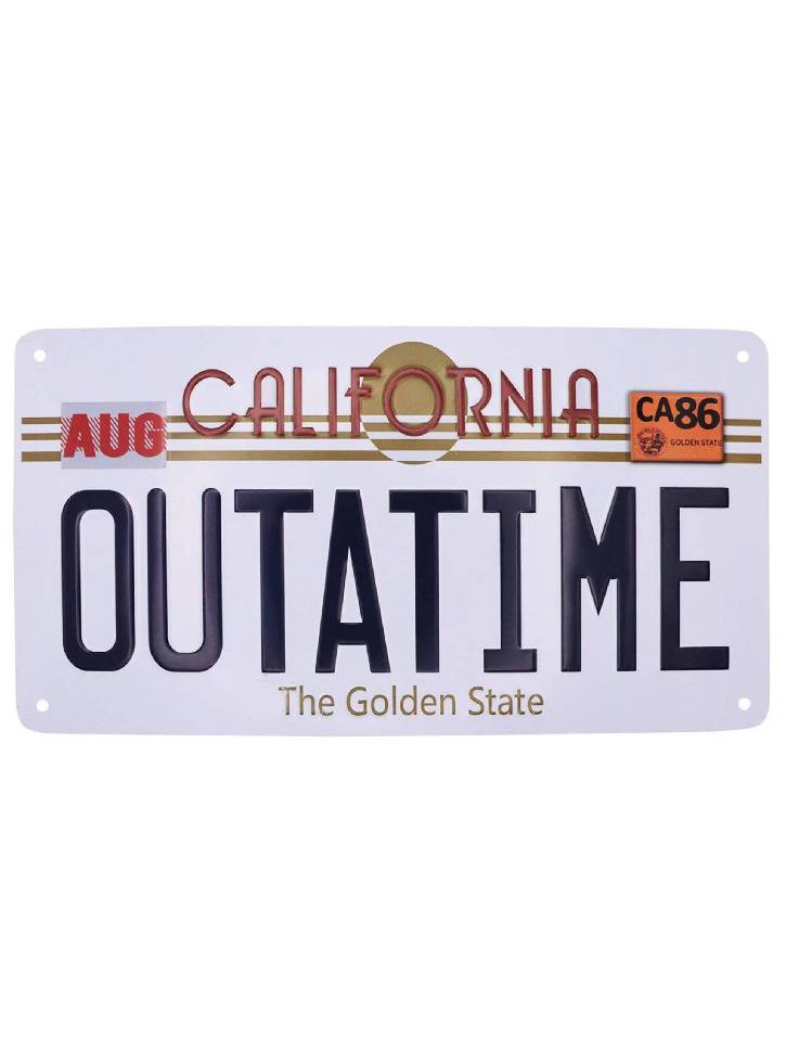 Back To The Future Replica Number Plate Tin Sign