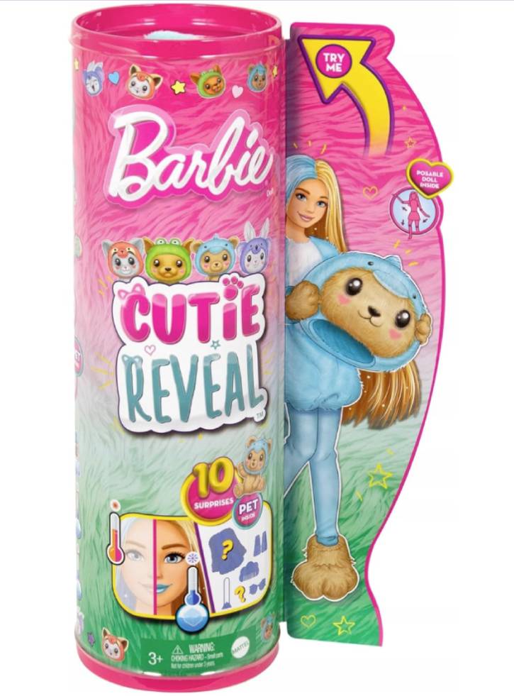 Papusa Barbie Cutie Reveal Teddy Bear as a Dolphin (HRK25)