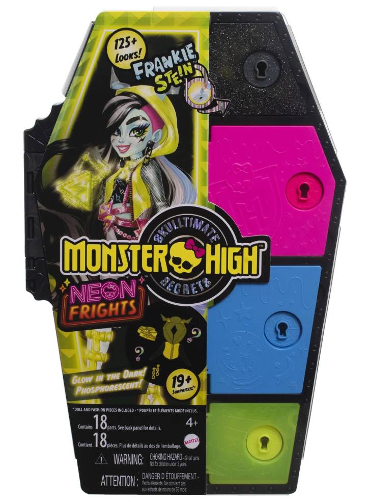 Papusa Monster High Skulltimate Secrets Neon Frights Frankie Stein (HNF79)