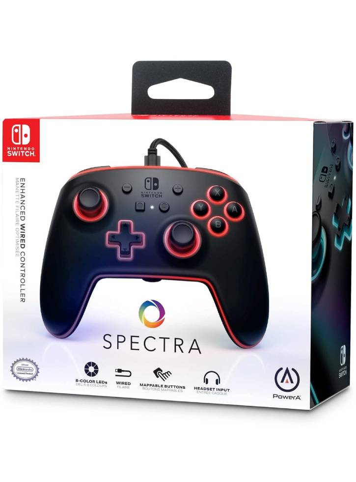 Controller PowerA Enhanced Wired Spectra Black - Nintendo Switch