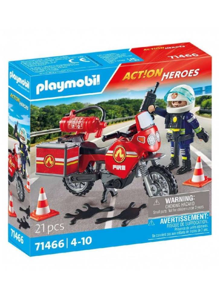 Playmobil Fire Motorcycle & Oil Spill Incident (71466)