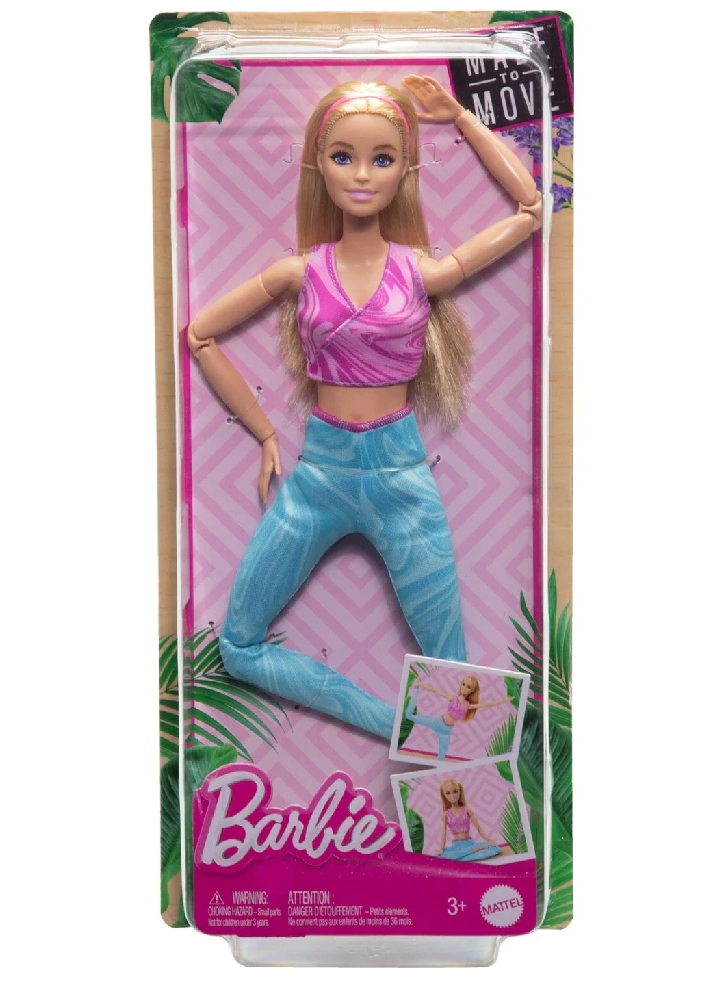 Barbie Doll Made to Move Blonde Fashion Wearing Removable Sports Top Pants (HRH27)