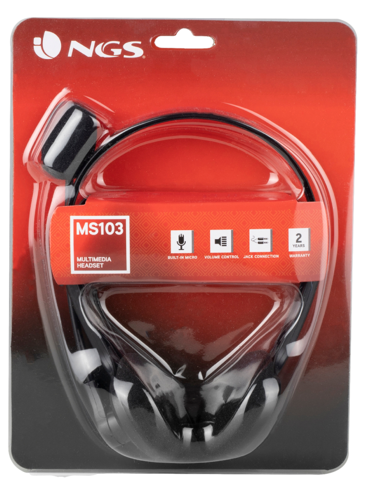 NGS Headphones MS103 Multimediali Stereo+Mic+Reg Volume