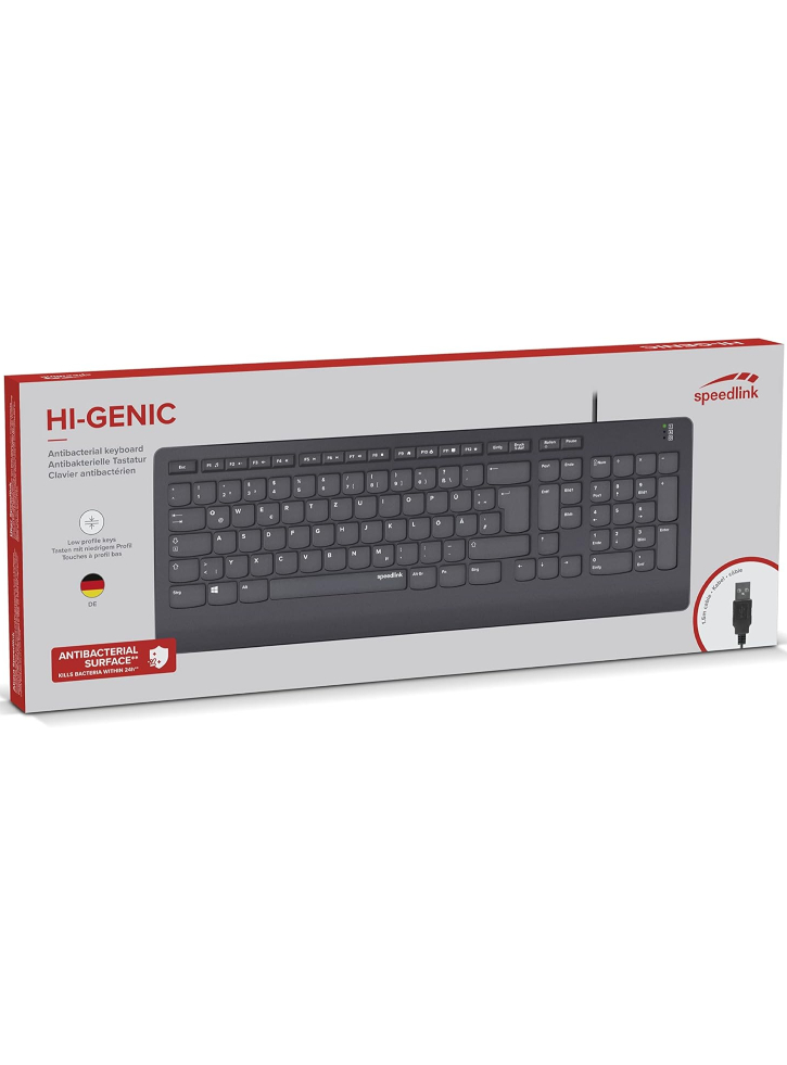 Keyboard Speedlink HI-GENIC Antibacterial Black