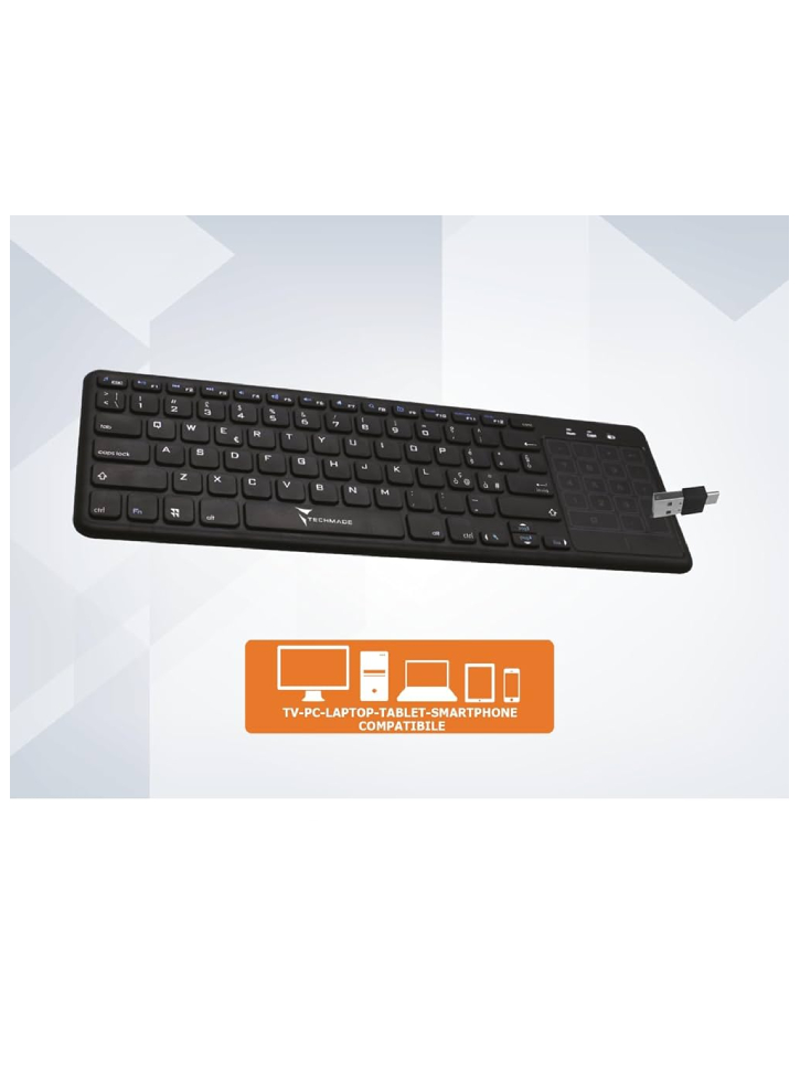 Keyboard Techmade Wireless TM-BK268T Touchpad Black