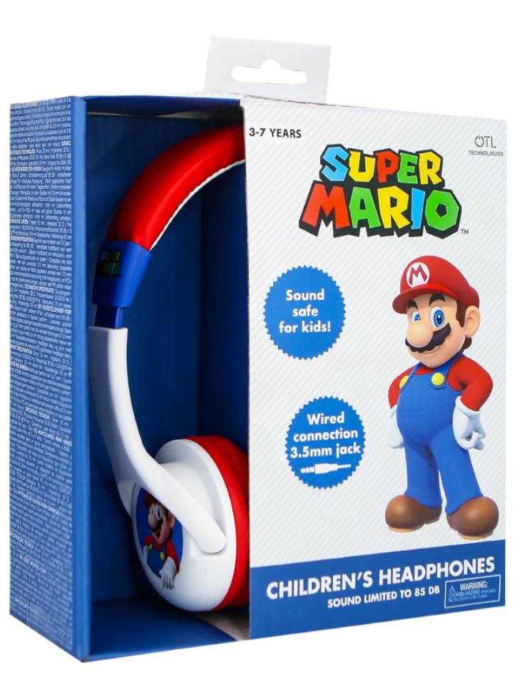 Headphones OTL Mario White Wired Premium Junior