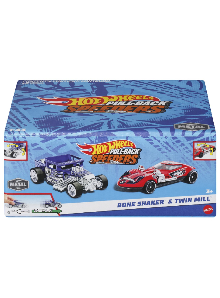 Hot Wheels Pull-Back Speeders Bone Shaker Twin Mill (HPR92)