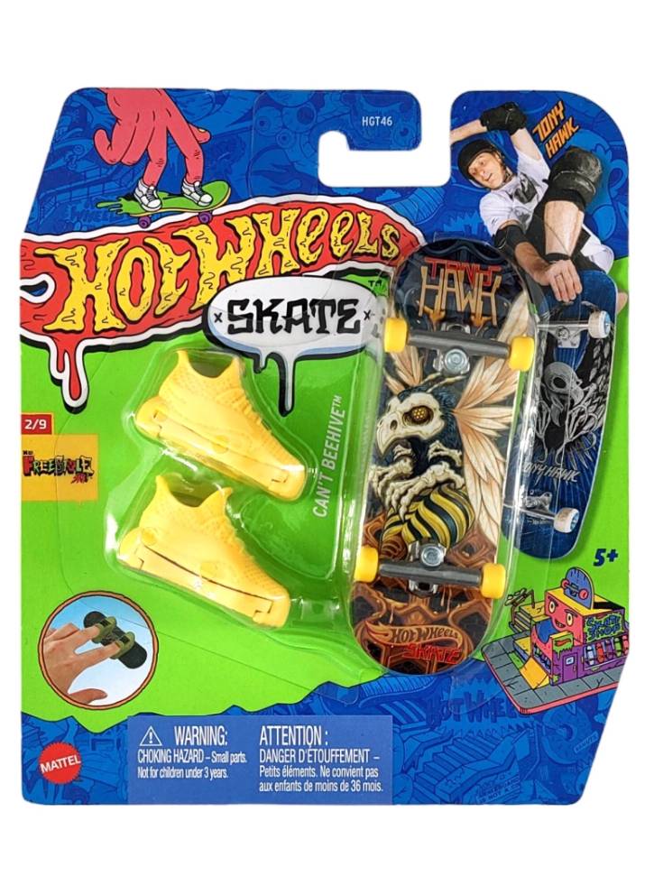 Hot Wheels Skate Fingerboard And Shoes Tony Hawk Freestyle Cant Beehive (hvj88)