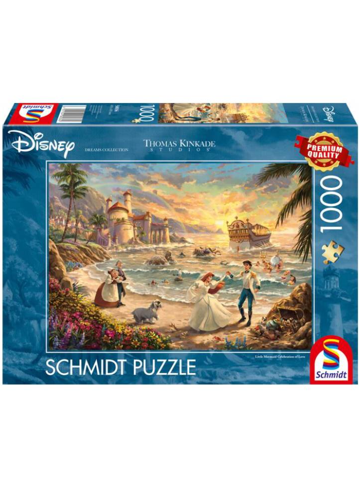 Puzzle Schmidt Thomas Kinkade Disney The Little Mermaid Celebration Of Love 1000pc (sch8036)