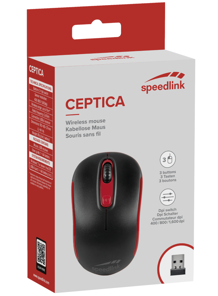 Mouse Speedlink Ceptica Wireless Black-Red