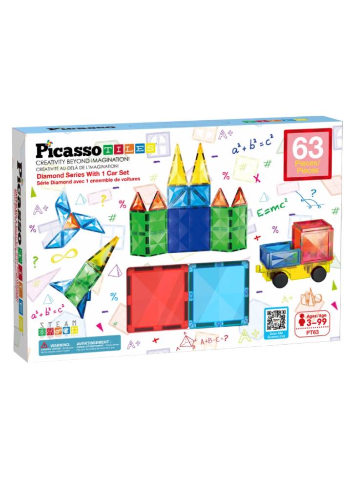 Picasso Tiles Diamond Series Set (63 Pcs) (pt63)