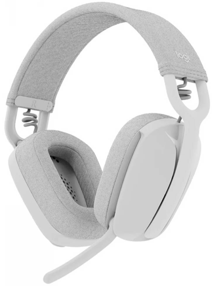 Headphones Logitech Zone Vibe 100 Lightweight Wireless Over Ear Noise Canceling Microphone Off White