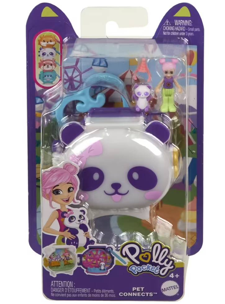 Polly Pocket Mini Pet Connects Panda Compact Playset (hrd38)