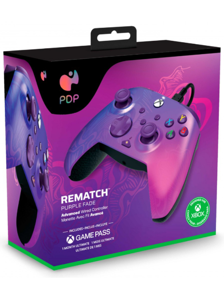 Controller Pdp Rematch Wired Purple Fade