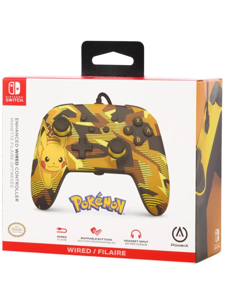 Controller Powera Enhanced Wired Camo Storm Pikachu