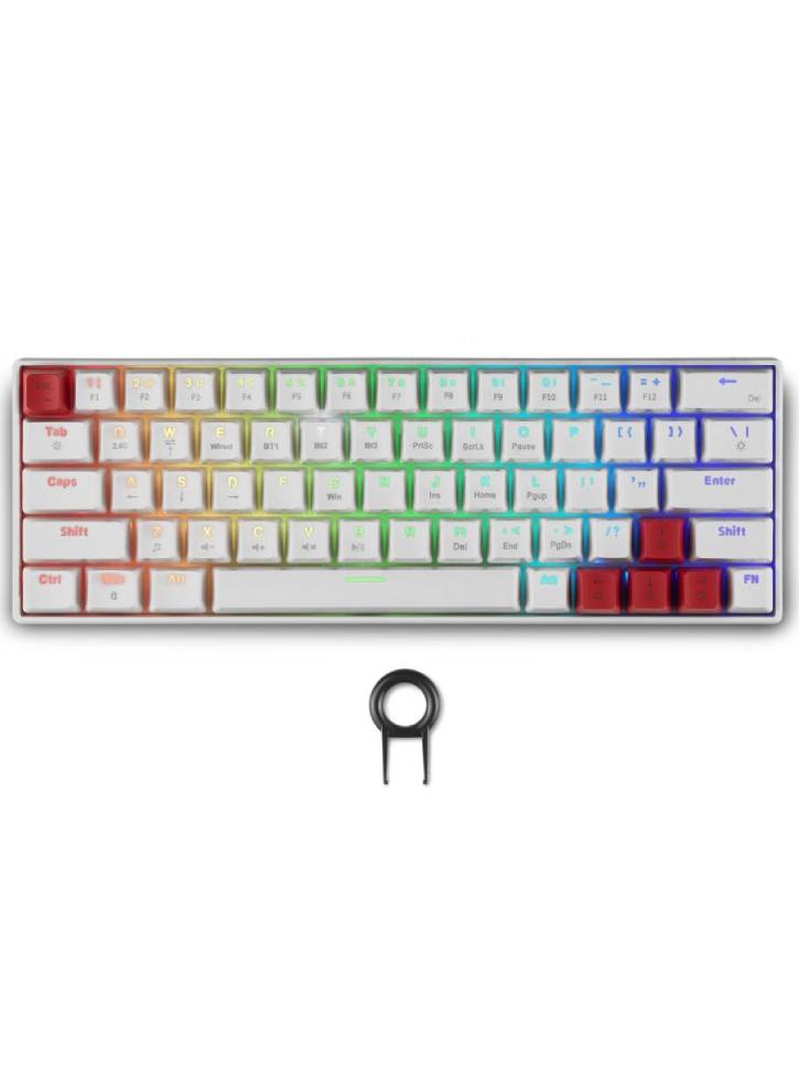 Spartan Gear Pegasus 2 Rgb Wired Wireless 63 Keys Mechanical Keyboard ( White)