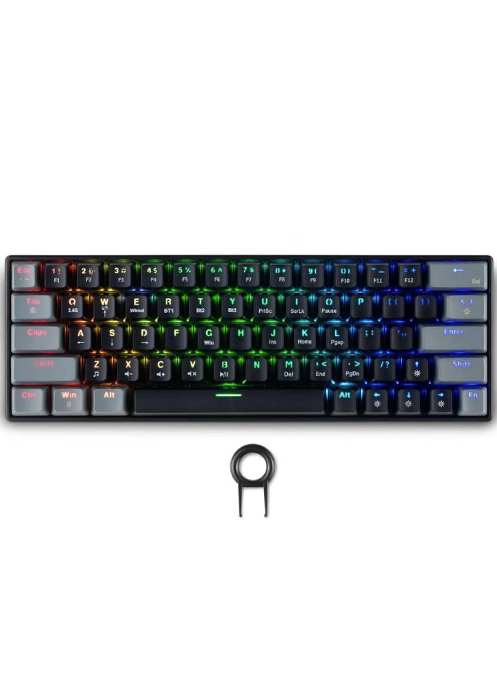 Spartan Gear Pegasus 2 Rgb Wired Wireless 63 Keys Mechanical Keyboard ( Black/grey)