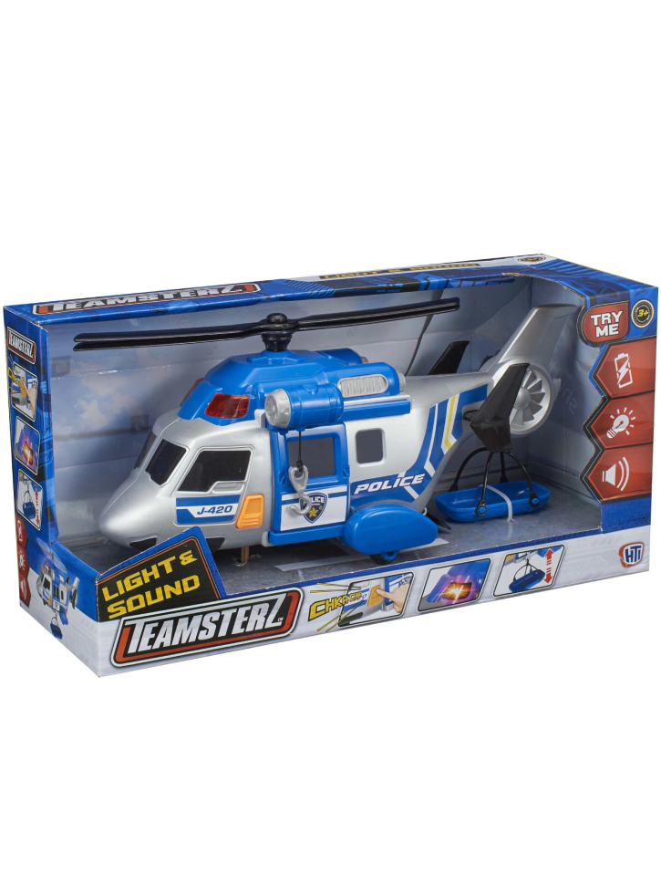 As Teamsterz Mighty Machines Police Helicopter With Light Sound (7535-17123)