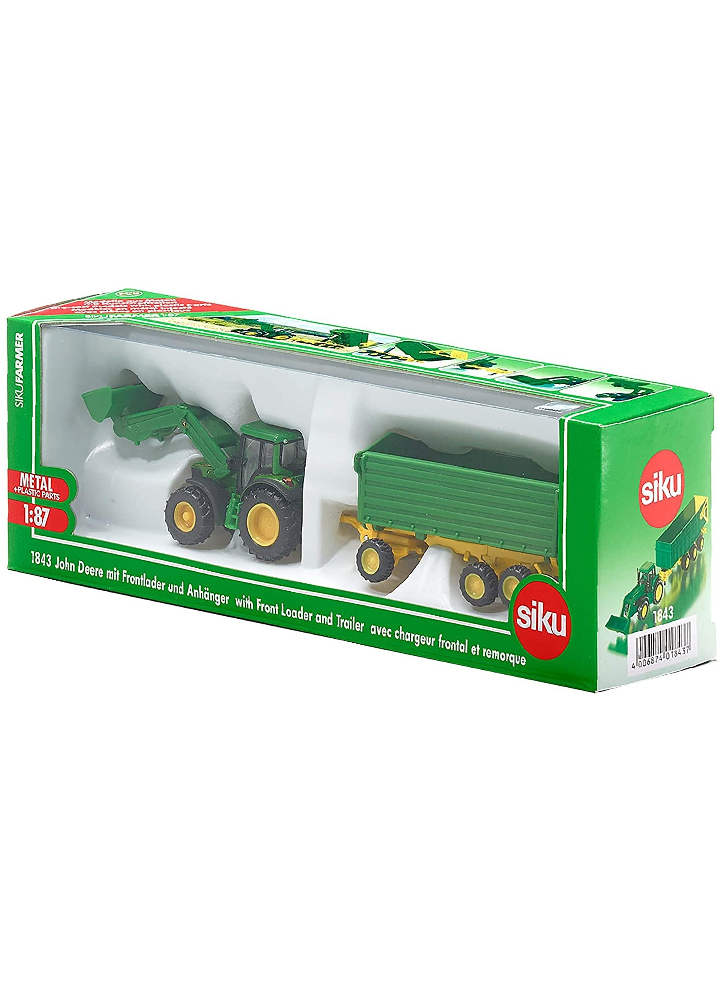 Siku 1:87 John Deere With Front Loader And Trailer (313-1843)