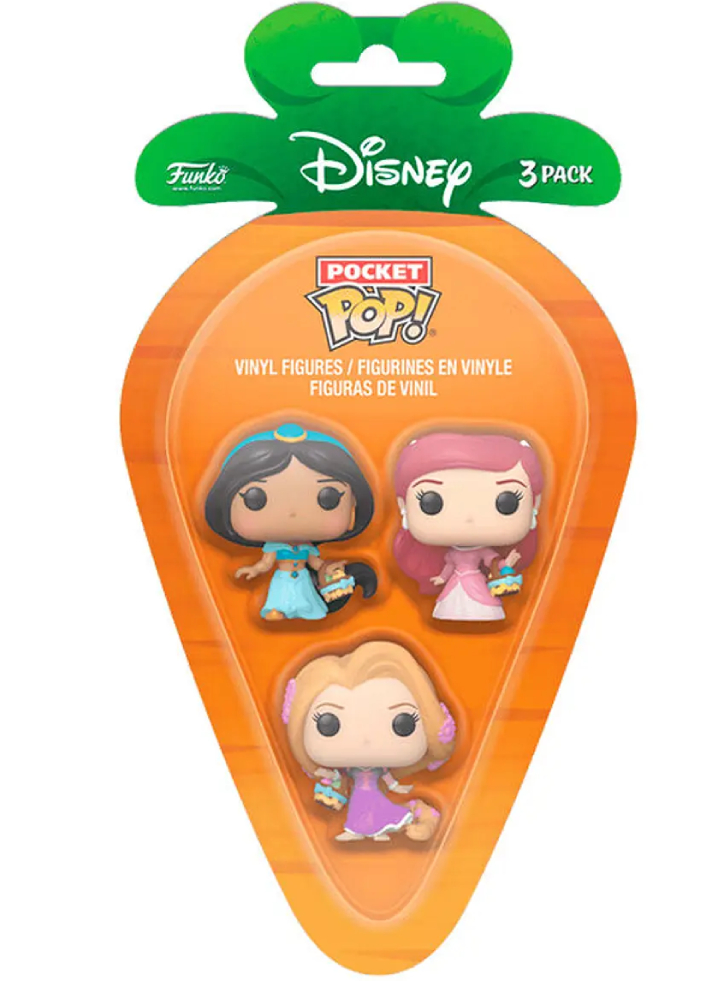 3 Pack Carrot Pocket Pop Princess Jasmine Rapunzel Ariel