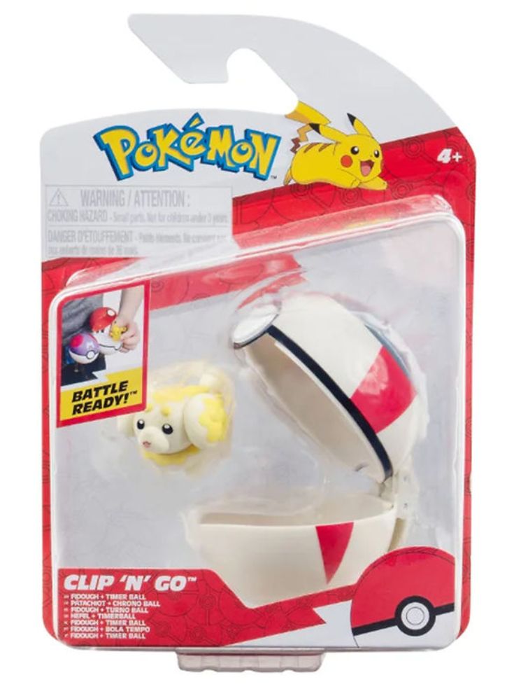 Pokemon Clip N Go Fidough And Timer Ball (pkw3625)