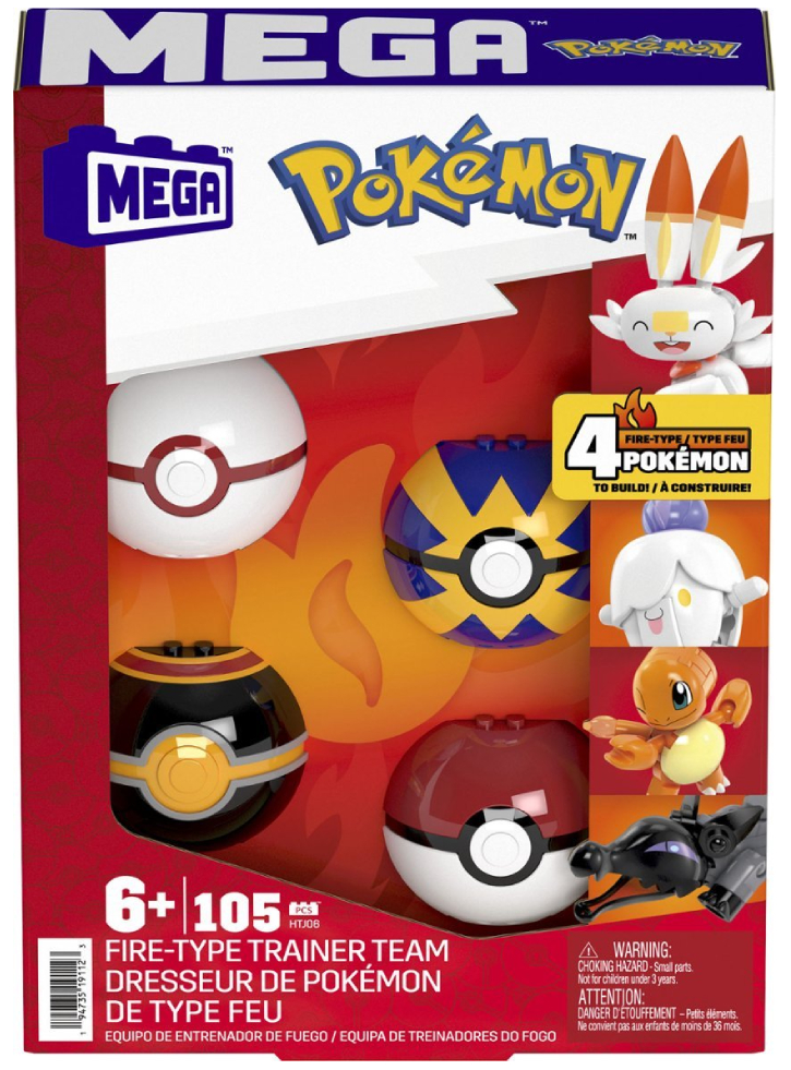 Pokemon Fire Type Trainer Team Mega Construction Set Htj06