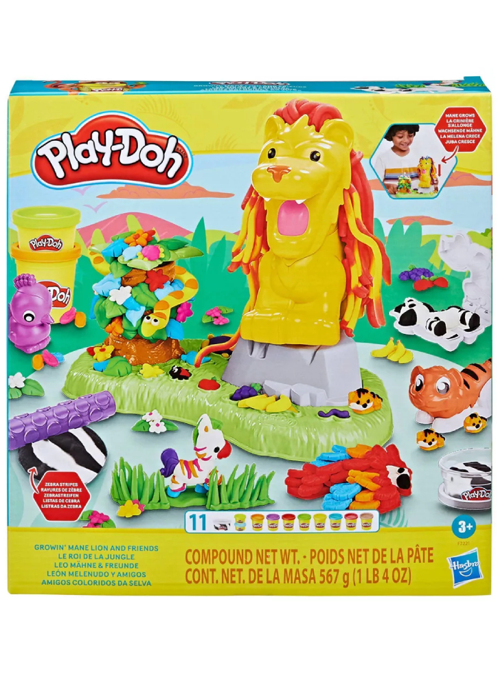 Play-doh Growin Mane Lion And Friends (f7221)