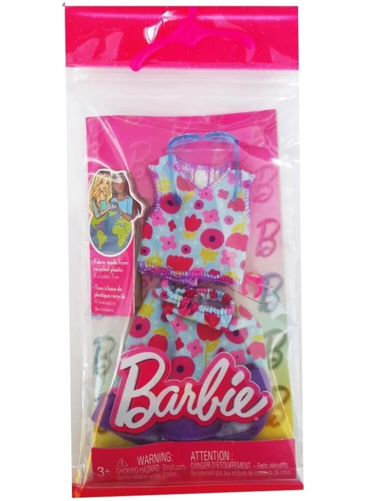 Barbie Fashion And Accessories Complete Look Small Flowers (hrh39)